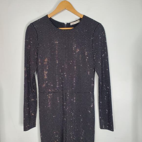 Alice and Olivia Freddie Stud Rhinestone Embellished Jumpsuit Long Sleeve Size 8 - Picture 8 of 16
